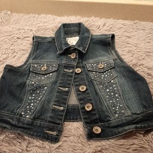 Justice Bedazzled Jean Vest Size 10